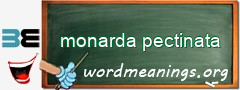 WordMeaning blackboard for monarda pectinata